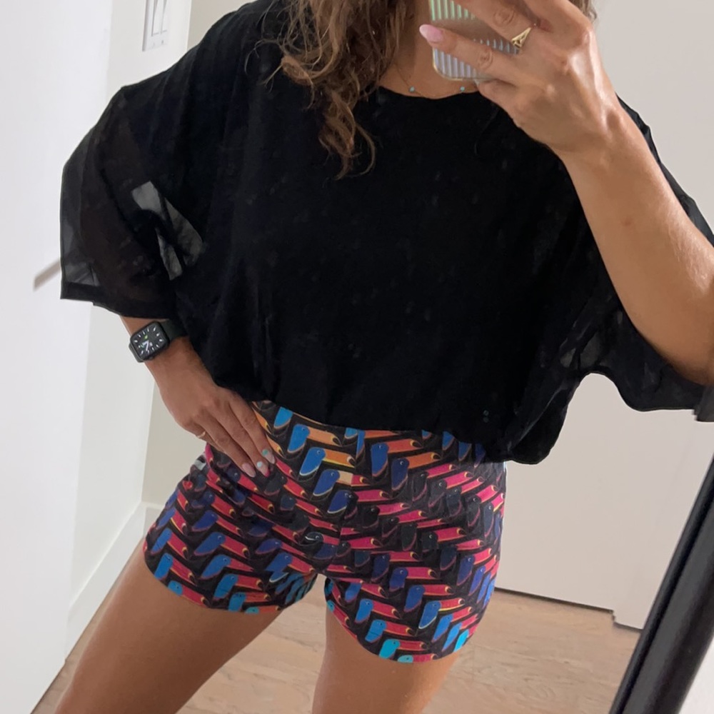 H&M Sheer Back Loose Crop T-Shirt